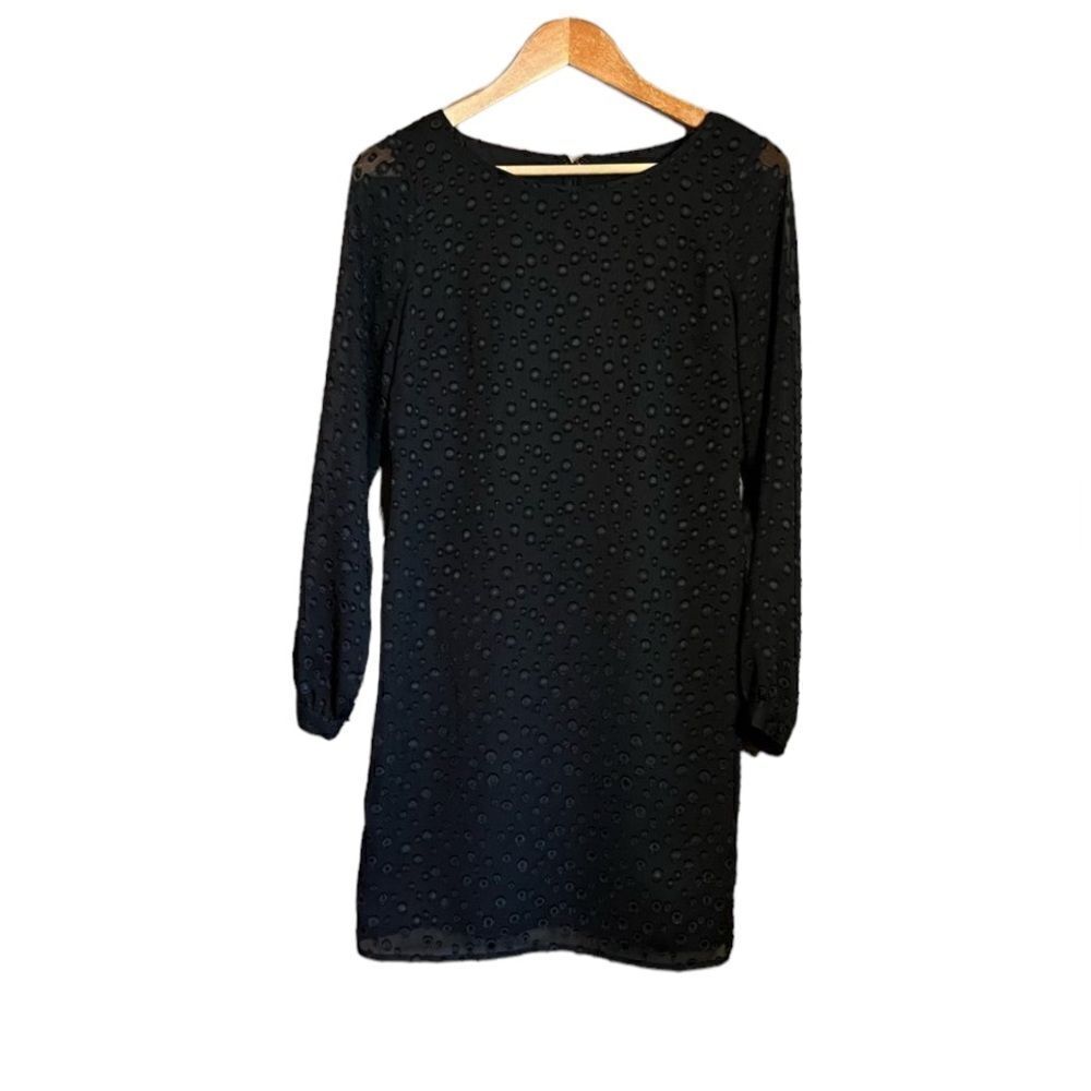 Ann Taylor black long sleeve dress with circle details